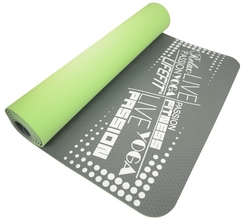 Podložka LIFEFIT YOGA MAT TPE, 183x61x0,5cm, dvouvrstvá, zeleno-šedá