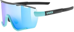 UVEX BRÝLE SPORTSTYLE 236 S SET AQUA BLACK MAT / MIRROR BLUE (CAT. 3) + CLEAR (CAT. 0)