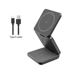1stCOOL bezdrátová skládací QI nabíječka 3v1, MagSafe kompatibilní, černá, USB-C
