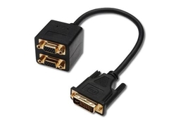 Adapter DVI-I (24+5) male => 2x VGA DB15HD female