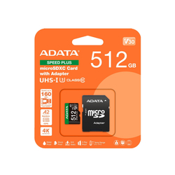 ADATA 512GB MicroSDXC UHS-I U3 V30 + adapter