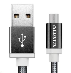 Adata microUSB 1m, pletený, černý