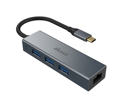 AKASA - USB Type-C 4-in-1 hub s Ethernetem