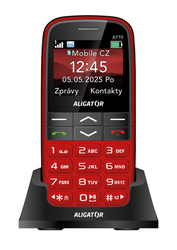 ALIGATOR A770 Senior červený + stolní nabíječka