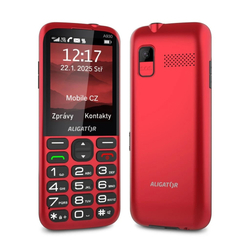 ALIGATOR A930 GPS 4G Senior červený + nabíjecí stojánek