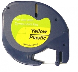Allprint pro DYMO 59423, 12mm x 4m, černý tisk / žlutý podklad, LetraTag, plastová  