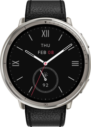 Amazfit Active 2, kožený náramek, černá