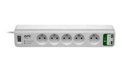 APC Essential SurgeArrest 5 outlets with 5V, 2.4A 2 port USB Charger 230V France - přepěťová ochrana 5 zásuvek 1,8m