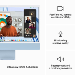 Apple iMac 24" M3 CZ Modrý (MQRQ3CZ/A)