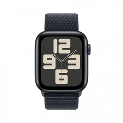 Apple Watch SE 44mm Temně inkoustový hliník s temně inkoustovým provlékacím sportovním řemínkem