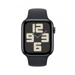 Apple Watch SE 44mm Temně inkoustový hliník s temně inkoustovým sportovním řemínkem - M/L