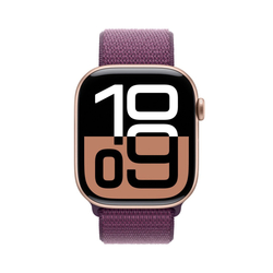 Apple Watch Series 10 GPS 42mm Rose Gold Aluminium Case with Plum Sport Loop (MWWK3QC/A)