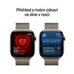 Apple Watch Series 10 GPS + Cellular 42mm Natural Titanium Case with Natural Milanese Loop (MWXF3QC/A)