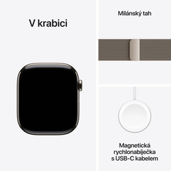 Apple Watch Series 10 GPS + Cellular 42mm Natural Titanium Case with Natural Milanese Loop (MWXF3QC/A)