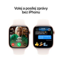 Apple Watch Series 10 GPS + Cellular 42mm Rose Gold Aluminium Case with Light Blush Sport Band - M/L (MWXA3QC/A)