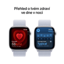 Apple Watch Series 10 GPS + Cellular 42mm Silver Aluminium Case with Blue Cloud Sport Loop (MWX53QC/A)
