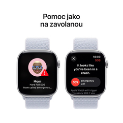 Apple Watch Series 10 GPS + Cellular 42mm Silver Aluminium Case with Blue Cloud Sport Loop (MWX53QC/A)