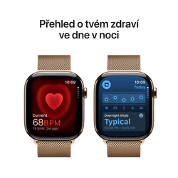 Apple Watch Series 10 GPS + Cellular 46mm Gold Titanium Case with Gold Milanese Loop - S/M (MC7T4QC/A)