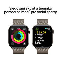 Apple Watch Series 10 GPS + Cellular 46mm Natural Titanium Case with Natural Milanese Loop - S/M (MC7Q4QC/A)