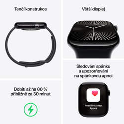 Apple Watch Series 10 GPS + Cellular 46mm Natural Titanium Case with Stone Grey Sport Band - M/L (MWYA3QC/A)