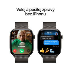 Apple Watch Series 10 GPS + Cellular 46mm Slate Titanium Case with Slate Milanese Loop - M/L (MWYW3QC/A)