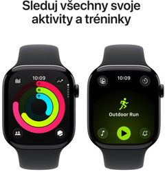 Apple Watch Series 11 GPS 46mm Jet Black Aluminium Case with Black Sport Band - S/M