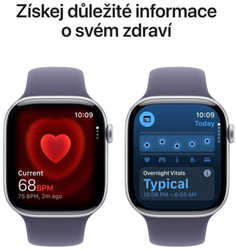 Apple Watch Series 11 GPS 46mm Silver Aluminium Case with Purple Fog Sport Band - S/M