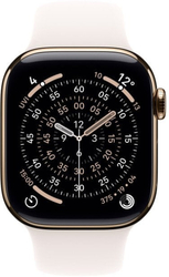 Apple Watch Series 11 GPS + Cellular 42mm Gold Titanium Case with Light Blush Sport Band - M/L