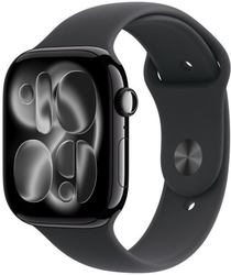Apple Watch Series 11 GPS + Cellular 42mm Jet Black Aluminium Case with Black Sport Band - S/M