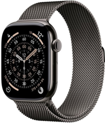 Apple Watch Series 11 GPS + Cellular 42mm Slate Titanium Case with Slate Milanese Loop