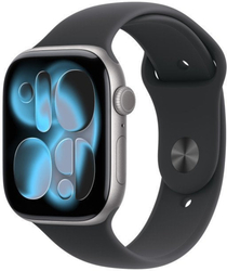 Apple Watch Series 11 GPS + Cellular 42mm Space Grey Aluminium Case with Black Sport Band - M/L