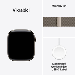 Apple Watch Series 11 GPS + Cellular 46mm Natural Titanium Case with Natural Milanese Loop - M/L