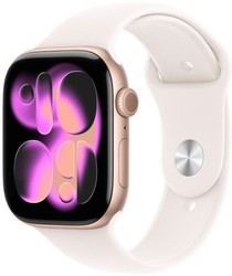 Apple Watch Series 11 GPS + Cellular 46mm Rose Gold Aluminium Case with Light Blush Sport Band - M/L