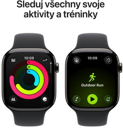 Apple Watch Series 11 GPS + Cellular 46mm Slate Titanium Case with Black Sport Band - S/M