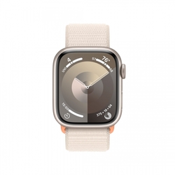 Apple Watch Series 9 41mm Cellular Hvězdně bílý hliník s hvězdně bílým provlékacím sportovním řemínkem
