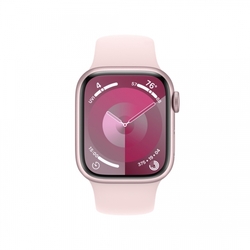 Apple Watch Series 9 41mm Cellular Růžový hliník se světle růžovým sportovním řemínkem - S/M