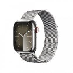 Apple Watch Series 9 41mm Cellular Stříbrný nerez s stříbrným milánským tahem