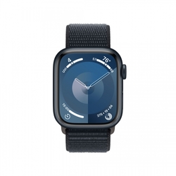 Apple Watch Series 9 41mm Cellular Temně inkoustový hliník s temně inkoustovým provlékacím sportovním řemínkem