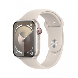 Apple Watch Series 9 45mm Cellular Hvězdně bílý hliník s hvězdně bílým sportovním řemínkem - M/L