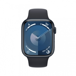 Apple Watch Series 9 45mm Cellular Temně inkoustový hliník s temně inkoustovým sportovním řemínkem - M/L