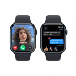 Apple Watch Series 9 45mm Temně inkoustový hliník s temně inkoustovým sportovním řemínkem - S/M