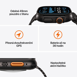 Apple Watch Ultra 2 GPS + Cellular 49mm Black Titanium Case with Black Trail Loop - S/M (MX4U3CS/A)