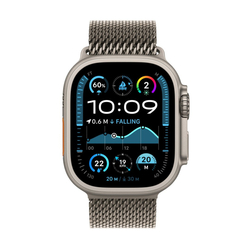 Apple Watch Ultra 2 GPS + Cellular 49mm Natural Titanium Case with Natural Titanium Milanese Loop - L (MX5T3CS/A)