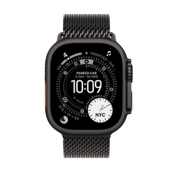 Apple Watch Ultra 3 GPS + Cellular 49mm Black Titanium Case with Black Titanium Milanese Loop - Medium