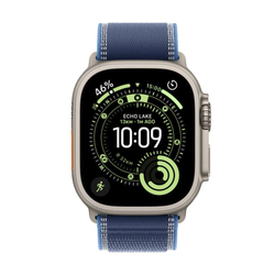 Apple Watch Ultra 3 GPS + Cellular 49mm Natural Titanium Case with Blue/Bright Blue Trail Loop - S/M