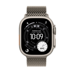 Apple Watch Ultra 3 GPS + Cellular 49mm Natural Titanium Case with Natural Titanium Milanese Loop - Small