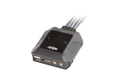 ATEN 2-port DisplayPort KVM s kabelovým přepínačem, audio