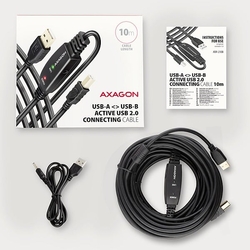 AXAGON ADR-210B, USB 2.0 A-M -> B-M aktivní propojovací / repeater kabel, 10m