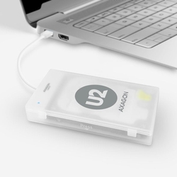 AXAGON ADSA-1S SLIMport box, bílý