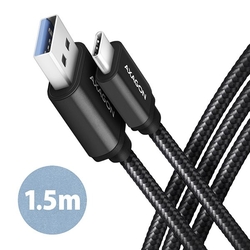 AXAGON BUCM3-AM15AB, SPEED kabel USB-C <-> USB-A, 1.5m, černý